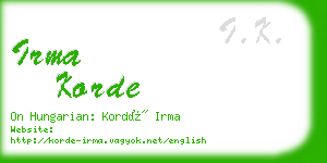 irma korde business card